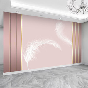 خلفية التلفزيون والاريكة خلفية الجدران ديكور 8d لغرفة النوم 3d ثلاثية الابعاد ريشة الجدار الحديثة البسيطة لجانب السرير خلفية الجدران - Product Image 1