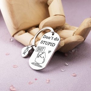 <span class=keywords><strong>2022</strong></span> nouveau acier inoxydable dessin animé décapsuleur porte-clés écologique ne <span class=keywords><strong>pas</strong></span> faire stupide pendentif collier fête des mères cadeau - Product Image 2