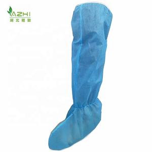 Penutup sepatu bot panjang sekali pakai, pelindung bot anti debu 50*40CM biru PP 35G dengan elastis - Product Image 3