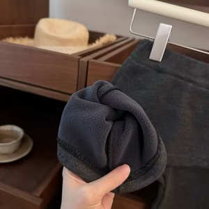 Tongxingyuan Girls Fleece <b>Lined</b> <b>Pants</b> Dark Gray Solid Color Cotton Autumn Winter Ballet Style Children's <b>Pants</b> - Product Image 4