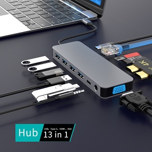 13 trong 1 HUB USB 3.0 Loại C PD 100W Adapter VGA HDTV truyền dữ liệu cho PC điện thoại USB C thiết bị - Product Image 5
