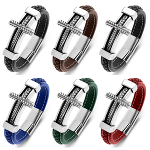 Fashion Jewelry <b>Bracelet</b> Bangle For Women Fine Jewelry <b>Bracelet</b> Bangle Stainless Steel Jewelry <b>Bracelet</b> Jewellery <b>Leather</b> Cross - Product Image 1