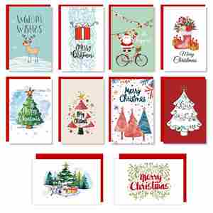 Juego de tarjetas de felicitación de Navidad de bendición manuscrita DIY, sobre doblado, tarjeta de papel de vacaciones, Impresión de música Digital DE BODA DE NEGOCIOS - Product Image 3