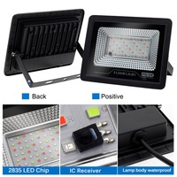Projecteur LED extérieur 50W IP65 étanche haute luminosité RGB à changement de couleur avec télécommande pour éclairage paysager de jardin