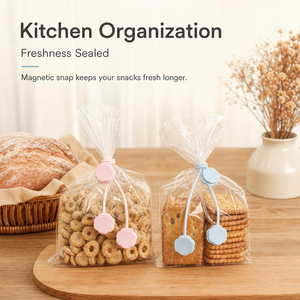 Magnetic Silicone Cable Tie & Bag Clip Reusable Cord Organizer Strong Magnet Flower Shape for <b>Headphone</b> Snack Bag Food Storage - Product Image 1