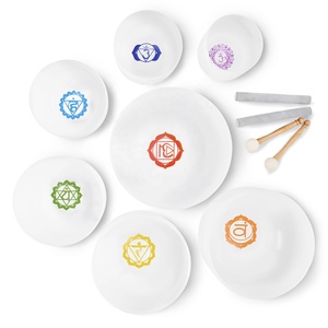Cuenco de cuarzo con diseño de chakras, cuenco de Canto de Cristal de tono profundo, curación de 7 Chakras, gran oferta - Product Image 2