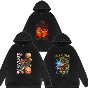 Sudaderas con Capucha Personalizables de Algodón Lavado, Diseño de DRAGON BALL, Vegeta, Goku, Frieza, Shenron, para Hombre y Mujer - Product Image 1