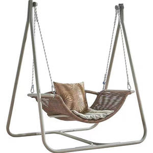 Villa giardino cortile doppia sedia a dondolo terrazza per il tempo libero corda intrecciata sedia a dondolo sospesa altalena <span class=keywords><strong>da</strong></span> esterno - Product Image 1