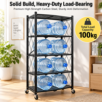 Étagère pliable peu encombrante avec roulettes verrouillables et panneaux perforés, support de rangement mobile en métal