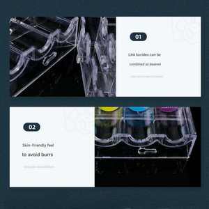 Inean Play plateau de jetons de <span class=keywords><strong>Poker</strong></span> en acrylique transparent Casino 100 pièces support avec couvercle anti-poussière jeu Baccarat compartiment étagère en Polycarbonate - Product Image 5