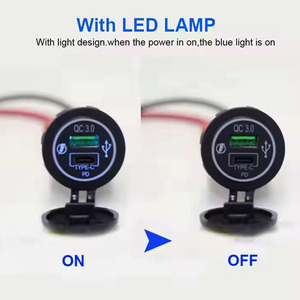 12V USB C Car Charger QC3.0 sạc nhanh cổng kép ổ cắm cho xe tải RV thuyền Marine xe máy Outlet phụ kiện - Product Image 4