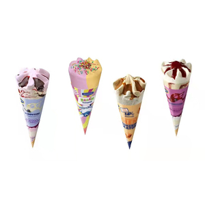 Phân hủy sinh học chất lượng cao tự chế Icecream tráng giấy tay áo đóng gói tùy chỉnh giấy Cone cho Ice Cream - Product Image 1