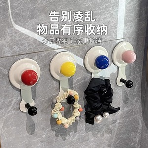 Ganchos de succión modernos, redondos, para montar en la pared, extraíbles, resistentes, para toallas y abrigos, para baño, material PP - Product Image 3