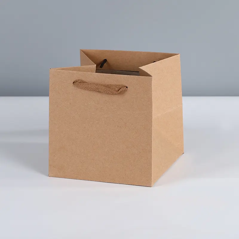 Bolsas de regalo de papel ecológico, bolsa de pie de papel Kraft impresa con logotipo personalizado, bolsas de papel marrón con su propio logotipo
