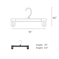 Cintres en plastique transparent noir pour adultes, pour jupes, jeans et pantalons, avec pinces, vente en gros