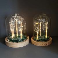 Dômes en verre transparent personnalisés pour décoration de table de Noël Dômes électroluminescents à DEL affichage cylindrique ou circulaire