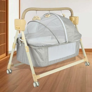 Cuna Eléctrica Moderna de Plástico para Bebés con Mosquitera Opaca y Función de Balanceo Inteligente para Recién Nacidos y para Dormir - Product Image 2