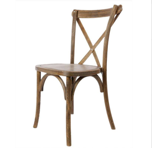 Silla <span class=keywords><strong>de</strong></span> Comedor Apilable <span class=keywords><strong>de</strong></span> <span class=keywords><strong>Madera</strong></span> <span class=keywords><strong>de</strong></span> Abedul Maciza con Diseño Antiguo <span class=keywords><strong>y</strong></span> Respaldo en Cruz para Eventos, Bodas <span class=keywords><strong>y</strong></span> Uso Doméstico - Product Image 3
