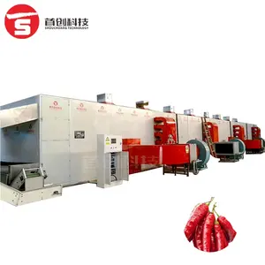 Automatic Chili Dryer Machine Continuous Onion Pepper Chili Spice Belt Drying Machine