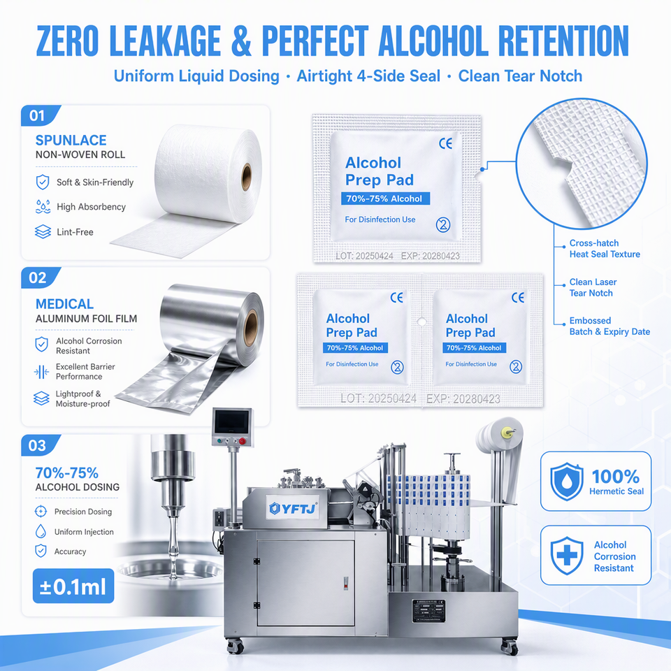 Sample Order Pad Automatic 4 Lanes Antiseptic Swab Packaging Machine Hospital Sterile ...