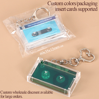 WEISHENG Mini album musical, pendentif porte-clés cassette vintage, autocollant couleur personnalisé, cadeau musical rétro, cassette NFC