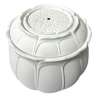 Urne funéraire biodégradable blanche de style chinois pour cendres humaines, urne commémorative écologique en forme de lotus pour crémation