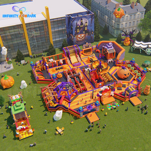 Halloween Inflatable ngoài trời nhảy bouncy công viên chủ đề Inflatable lớn trở ngại trượt Inflatable Trampoline sân chơi Bouncer - Product Image 3