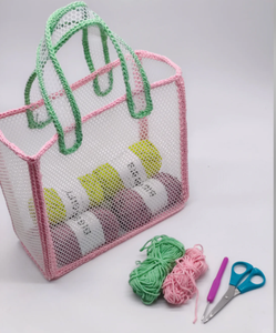 Toile en plastique pour sac DIY, kit de tricot et <span class=keywords><strong>crochet</strong></span> DIY, ensemble d'aiguilles à tricoter en plastique, kit de fabrication de sacs à main DIY pour débutants - Product Image 3