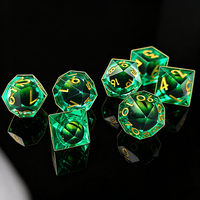 Set Dadu DND & TRPG Mewah 7 Buah dengan Resin Inti Cair Berputar |   Dadu Polihedral Epoksi untuk Permainan Panggilan Cthulhu |   Tahan Lama Ramah Lingkungan