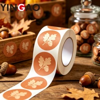 Autocollant personnalisé en rouleau, autocollant en feuille d'or imperméable, autocollant à motif de feuilles botaniques pour la décoration de pots de bougies et de bouteilles d'huiles essentielles