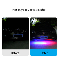 Bande lumineuse souple à LED pour voiture avec lumière en silicone à double clignotement rouge et bleu et changement automatique de bande lumineuse
