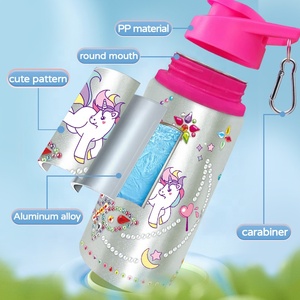 Decora la tua bottiglia d'acqua Thermos isolata in acciaio inossidabile con adesivi per gemme per bambini <span class=keywords><strong>regali</strong></span> per bambini di 6-12 anni - Product Image 5