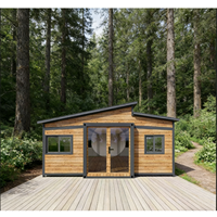Maison conteneur pliable à double aile, design ferme respirant, pour hébergement d'urgence, bureau, atelier, post-catastrophe