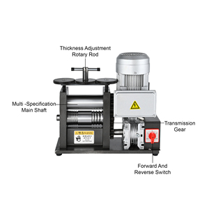 Machine à laminer les bijoux électriques, machine à laminer les fils et tôles pour orfèvres, 120 mm 160 mm - Product Image 5