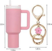 10 Pièces Mini Porte-clés 3D en Forme de Tasse, Breloques en Plastique pour Gobelets Stanley, Idéales pour Rouge à Lèvres, Baume à Lèvres, Porte-clés de Sac à Dos