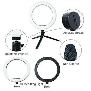 <span class=keywords><strong>Tabelle</strong></span> Ring Lampe 10 Inch LED Ring Licht Fotografie Foto Kamera Lichter mit Stativ Halter für Smartphone Vlog Selfie Make-Up - Product Image 6