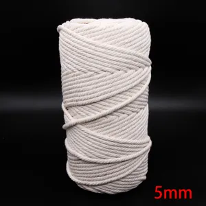 Cuerda de poliéster de cera de algodón reciclado Baiyuheng paraguas de uso múltiple natural 3mm 4mm BYH Macrame Cord
