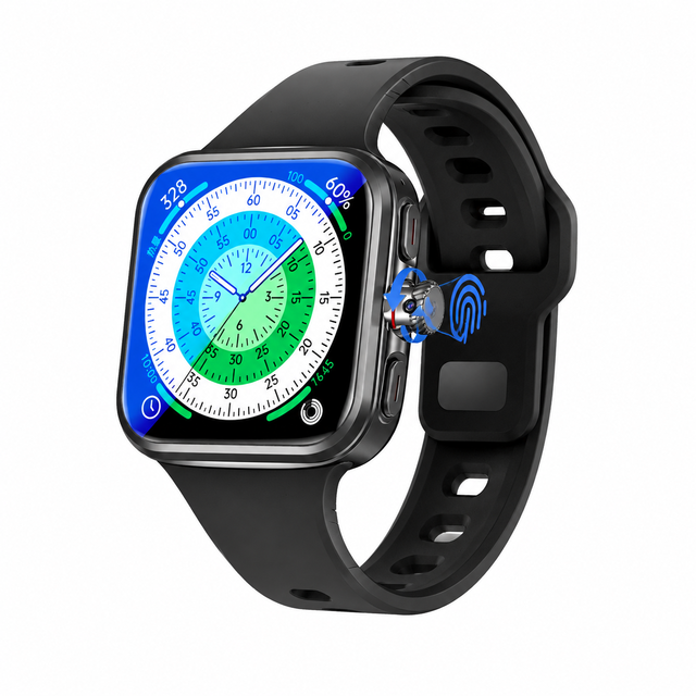 GH-S100 5G Square Smartwatch Phone 2.14" AMOLED Screen 180 Rotating Camera Unisoc W527 Octa Core 1200mAh Battery Silicone