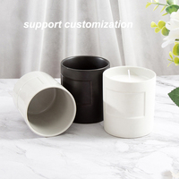 Bougeoir de décoration d'intérieur avec logo personnalisé pot à bougie de mariage en céramique blanc mat noir