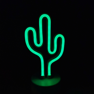Green <span class=keywords><strong>LED</strong></span> Cactus <span class=keywords><strong>Neon</strong></span> <span class=keywords><strong>Sign</strong></span> Light Battery & USB Powered Abajur para Crianças Bedroom & Warehouse for Party Decorações - Product Image 1