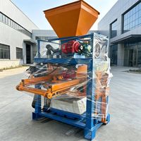 Ligne de production de machine à fabriquer des briques en interverrouillage semi-automatique QT4-35 pour petites entreprises