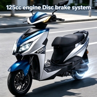 Scooter à essence 125cc, monocylindre, moteur sans balais, scooter à essence automatique 4 temps, tout-terrain, moto à deux roues pour adultes