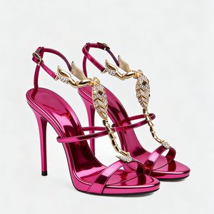 Sandali con tacco a spillo in vera pelle, stile romano, traforati con decorazioni metalliche, <span class=keywords><strong>tacchi</strong></span> alti alla moda per serate in discoteca e feste - Product Image 4