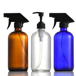 Số lượng lớn 16 oz 480ml 500ml hổ phách thủy tinh Boston chai tròn với kích hoạt Phun - Product Image 5