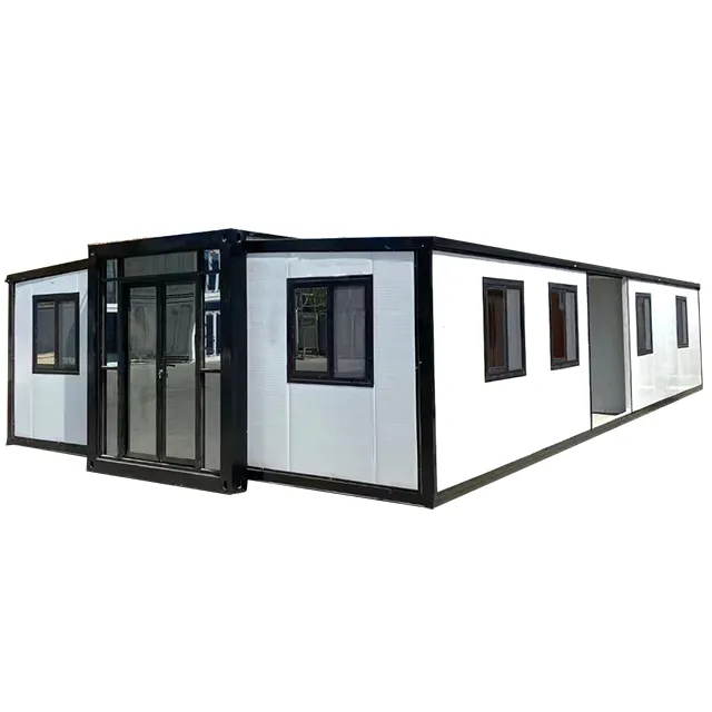 3 phòng ngủ sang trọng 40ft 20ft di chuyển có thể gập lại mở rộng prefab container nhà để bán