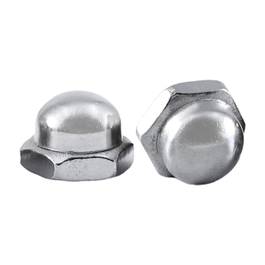 Lot de 10 écrous décoratifs à profil bas en acier au carbone nickelé, forme dôme, M3-M12 métrique - Product Image 2