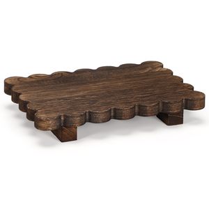 Plateau de présentation en bois rectangulaire, couleur rétro, organisateur de rangement polyvalent, pour salle de bain, bureau, chambre, support à fleurs - Product Image 1