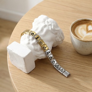 Bracelet en acier inoxydable 9 mm à maillons, style italien, avec breloques architecture et châteaux de Russie (Moscou, Saint-Pétersbourg), pour la création de bijoux DIY - Product Image 5