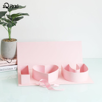 Boîte à fleurs Qibai Saint Valentin je t'aime avec couvercle boîte-cadeau d'amour de fleur emballage de luxe rigide boîtes à fleurs pour la fête des mères