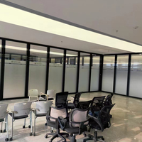 Cloisons de bureau en verre trempé givré de haute qualité, design moderne, 85 mm d'épaisseur, avec cadre en aluminium, pour salle de conférence, école